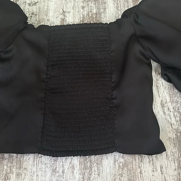 NWOT Express Black Balloon Sleeve Top - Picture 6 of 6
